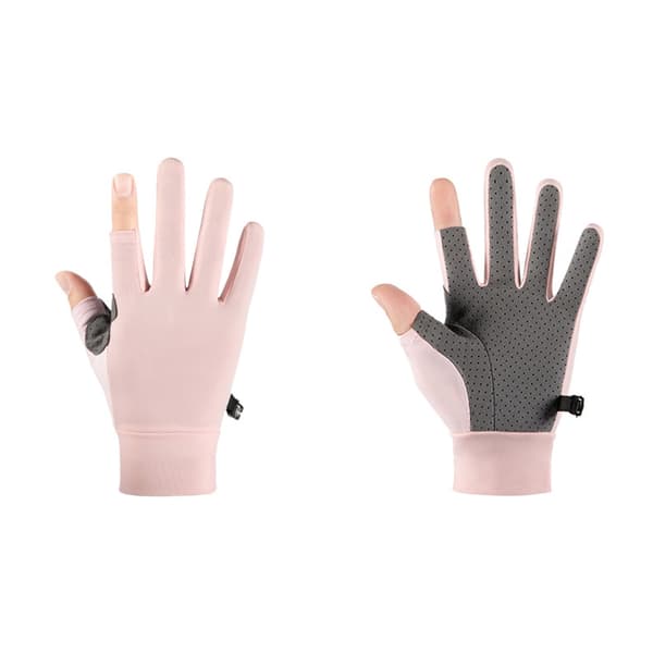 Ice Silk Sommer Cykelhandsker, 2 Fingre Åbne, til Mænd og Kvinder, Størrelse M, Pink