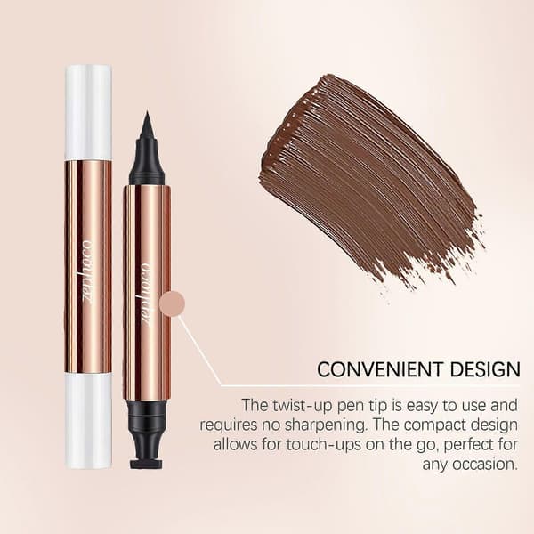 2-i-1 Profesjonell Flytende Eyelinerblyant for Kvinner, Perfekt Blend Øyedefiner for Presis