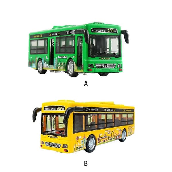 Stor legetøjsbus til børn, der simulerer en ægte busscene, med indbyggede lys, musik og audiovisuelle funktioner, busmodel.