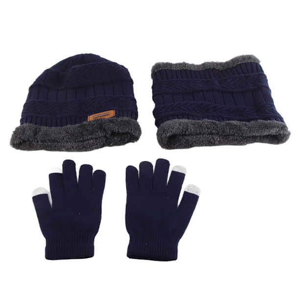 Unisex sett: Lue, skjerf, hansker, strikket, vinter, varm, multifunksjonell