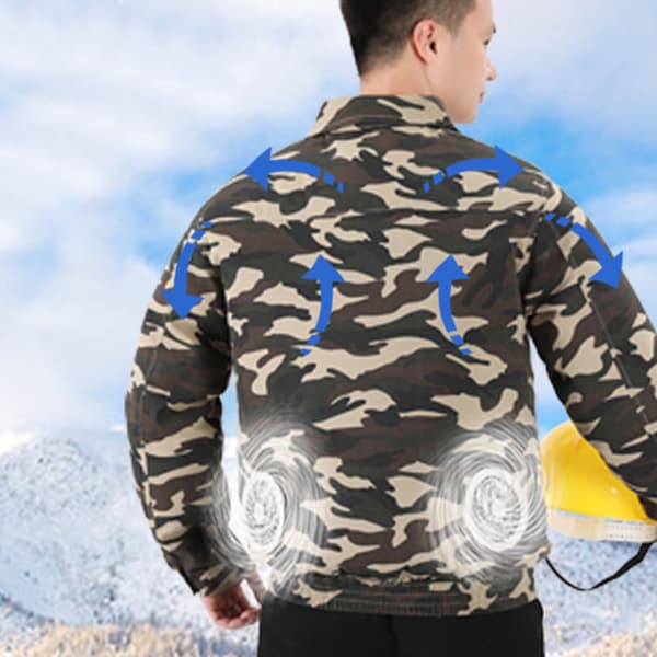 Jacka med USB-fläkt, 4 hastigheter, kroppskylning för utomhusaktiviteter, 2XL