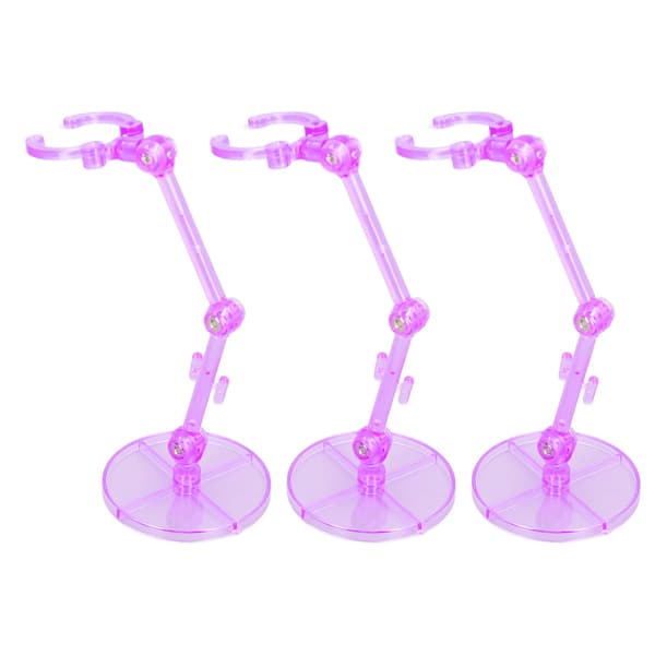 10 STK Actionfigurstativ, Gennemsigtig Plastik Displaybase til 6-tommer Actionfigurer, Lilla
