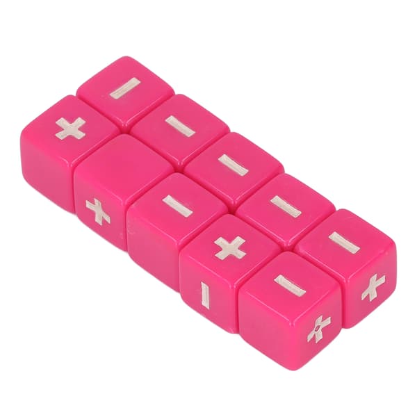 Sæt med 20 Plus Minus 16 mm Tegn Terninger til Tidlig Barndoms Matematikundervisning - Pink
