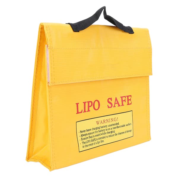 Brandsäker och explosionssäker LiPo-batteriväska med kardborrestängning.