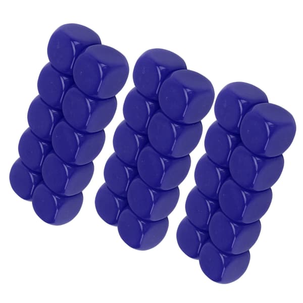 30 STK Sæt med 6-sidede runde blanke terninger i plastik 16MM til spil, fester, gør-det-selv, matematikundervisning, blå