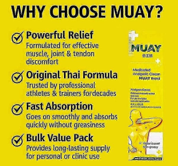 Thai MUAY Boxing Champion Muskel- og leddsmertelindrende krem – For idrettsskader, forstuinger og ømhet (100g) 3pcs