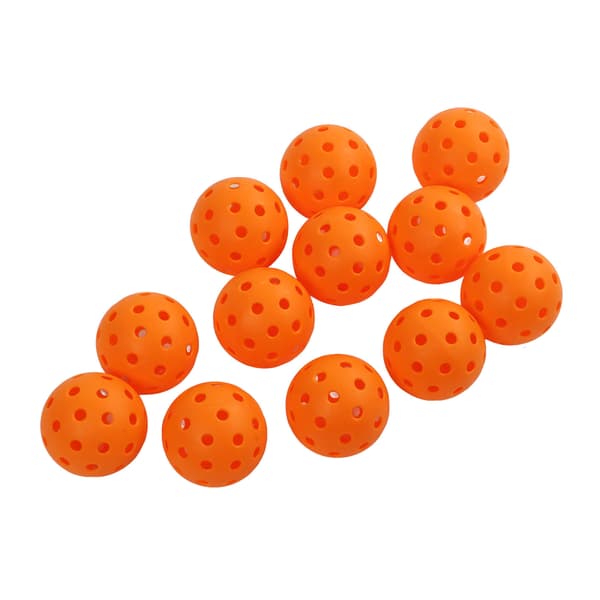 12 st PE Pickleballbollar 74 mm 40 hål Hög elasticitet Utomhus Orange