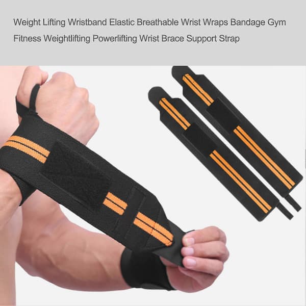 Bärbart handledsband för tyngdlyftning, andningsbart bandage för tyngdlyftning och styrkelyft, gymhandledsband, sportutrustning.