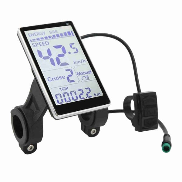 M5 LCD-panel for 24V-60V universell elektrisk sykkel, 31.8/22.2mm, vanntett ABS.