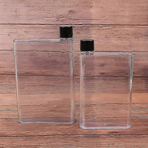 Bärbar transparent vattenflaska, bärbar anteckningsbok, stilla vattenflaska, 420 ml