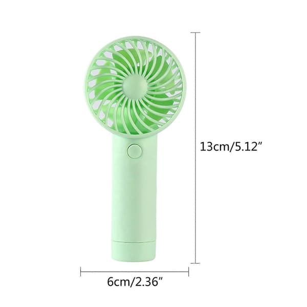 Mini USB bordventilator, mini genopladelig bærbar ventilator, tre ventilationshastigheder, grøn.