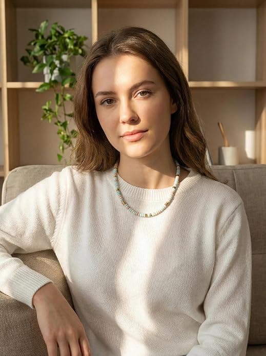 Perlehalskæde til kvinder, helbredende krystaller ædelstensperler halskæder farverig Boho sten B.