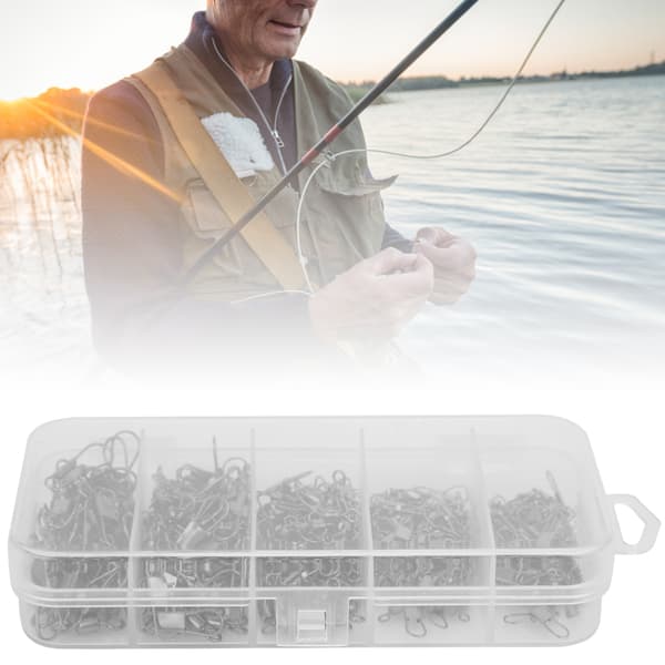 Fiskekontakt med solid kolstålsring, svängbar kullager och dubbelt låsspänne.