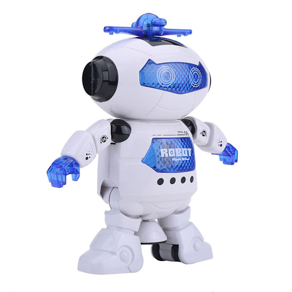 Dansende humanoid robotleke med 360° roterende lys - Gave til barn