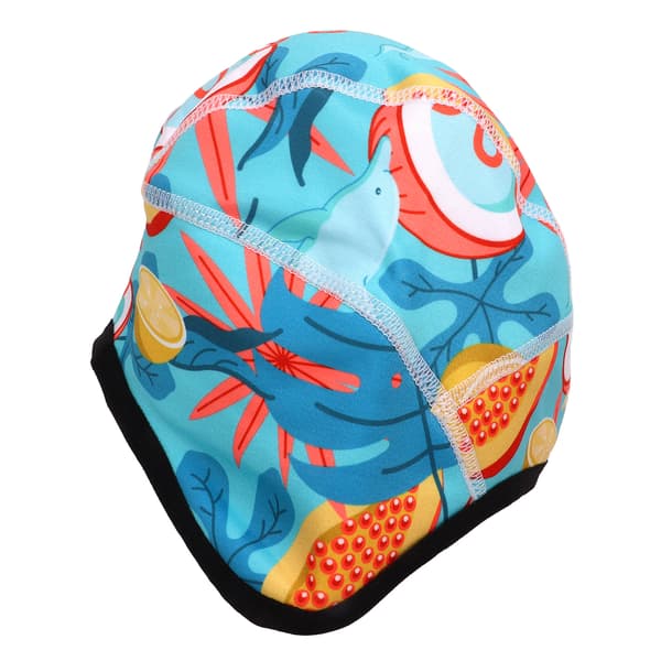 Babyvarm mössa med älvfruktdesign, ljusblå, polyuretanpolyester, för skidåkning och cykling.