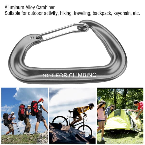 Fjederklemme i aluminiumslegering til nøglering, udendørs sportstilbehør, grå