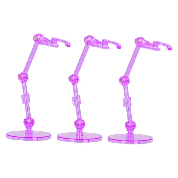 10 STK Actionfigurstativ, Gennemsigtig Plastik Displaybase til 6-tommer Actionfigurer, Lilla