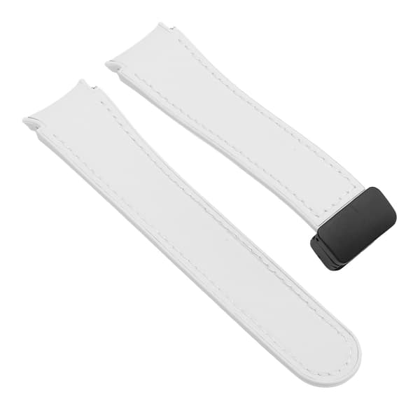 Silikone armbånd med quick release og magnetisk spænde til Watch 6, 5 og 4, hvid.