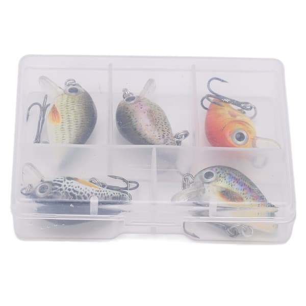 Kit med 5 Mini Crankbait Fiskedrag med Låda för Sötvatten och Saltvatten, Typ 2