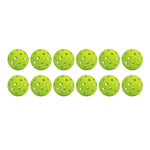12 STK PE Pickleball Bolde 74mm 40 Huller Høj Elasticitet Udendørs Grøn