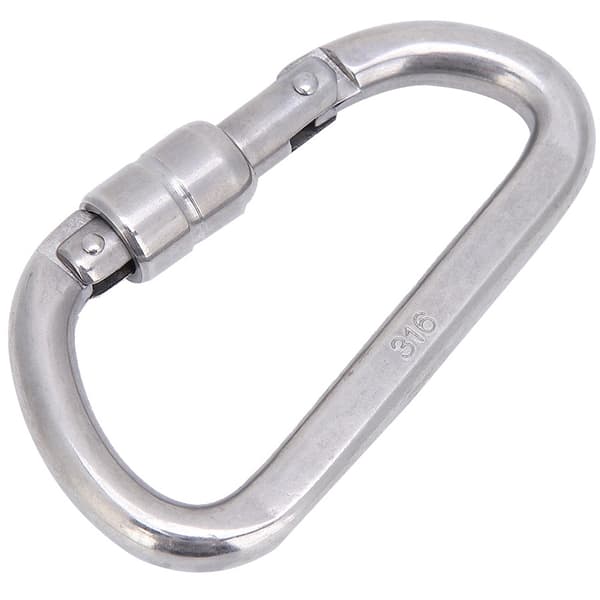 D-ring karabinhage i rustfrit stål til klatring, vandring, traversering, hurtig ophængning Φ8×80