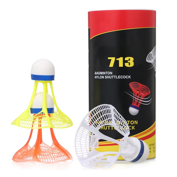 3 stk. holdbare vindtætte badmintonbolde af nylonplast til indendørs og udendørs træning