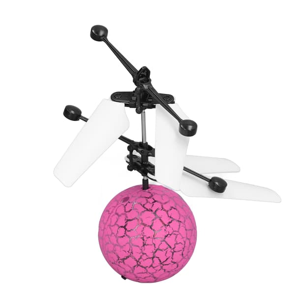 Smart flygande boll med LED-lampor, USB-laddning, barnleksak för inomhus/utomhus, rosa