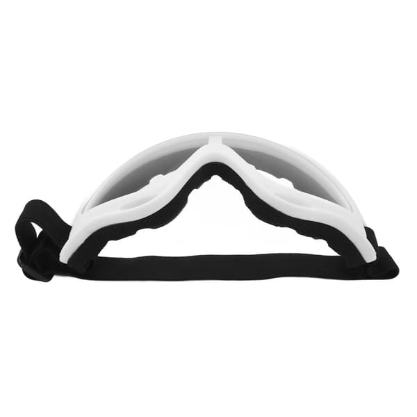 PC skibriller med klare linser, UV-beskyttelse, justerbart pandebånd, snowboard, hvid