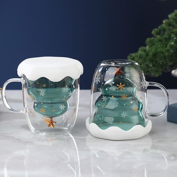 Juletræ Glas Krus Kaffekop Julegave Vandkop Glaskop