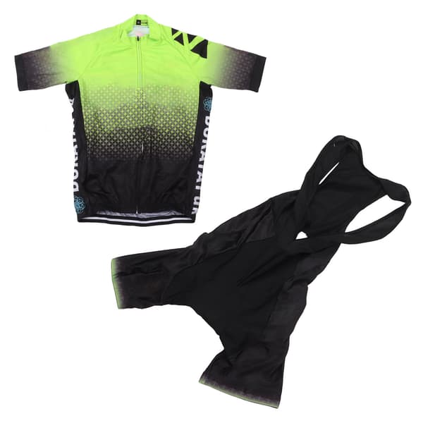 Cykelheldragt og shortsæt, størrelse M, åndbar hurtigtørrende polyester, til cykling og træning