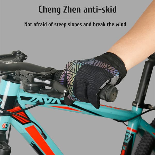 Unisex Reflekterende Skridsikre Touchscreen Fuld Finger Cykelhandsker til Mountainbiking