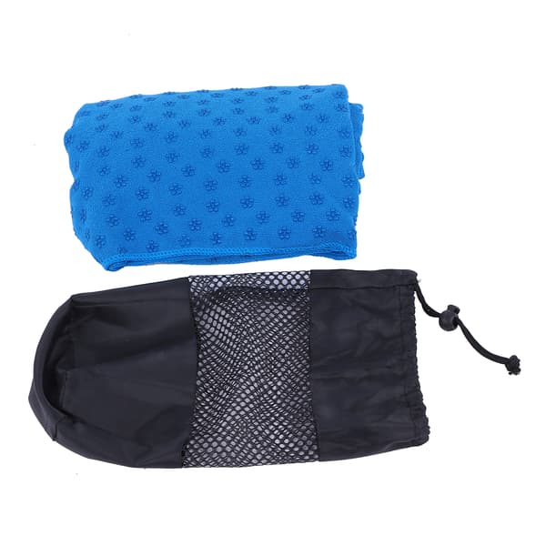 Anti-spild svedabsorberende yogamåttehåndklæde 185x63cm til gymnastik Pilates Blå