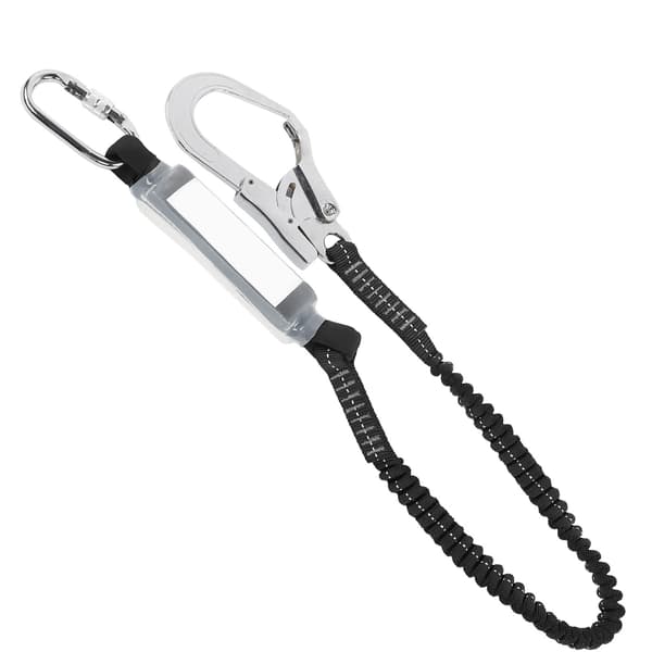 Elastisk fallsikringstau med krok for høydeslyngebelte 25KN