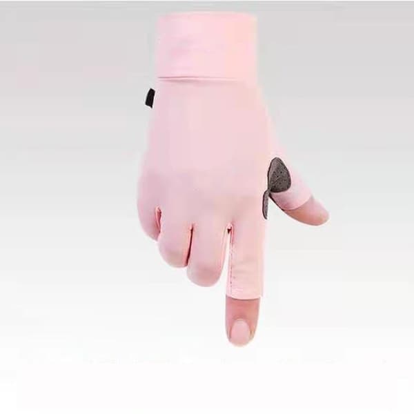 Is-silke sommer sykkelhansker, 2 fingre åpne, for menn og kvinner, størrelse M, rosa
