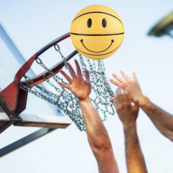 Cool läderbasketboll, hög elasticitet, slitstark, gul