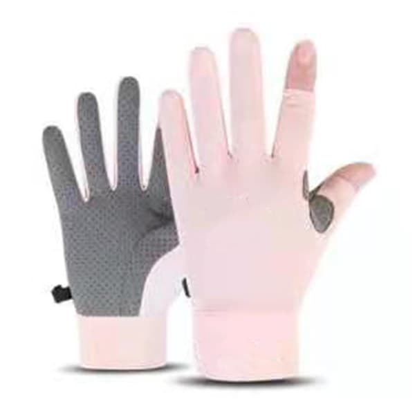 Ice Silk Sommer Cykelhandsker, 2 Fingre Åbne, til Mænd og Kvinder, Størrelse M, Pink