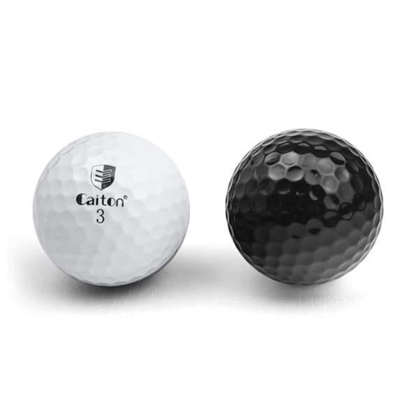 6 sorte og hvide dobbeltlags træningsgolfbolde med høj volumen 42,85 mm