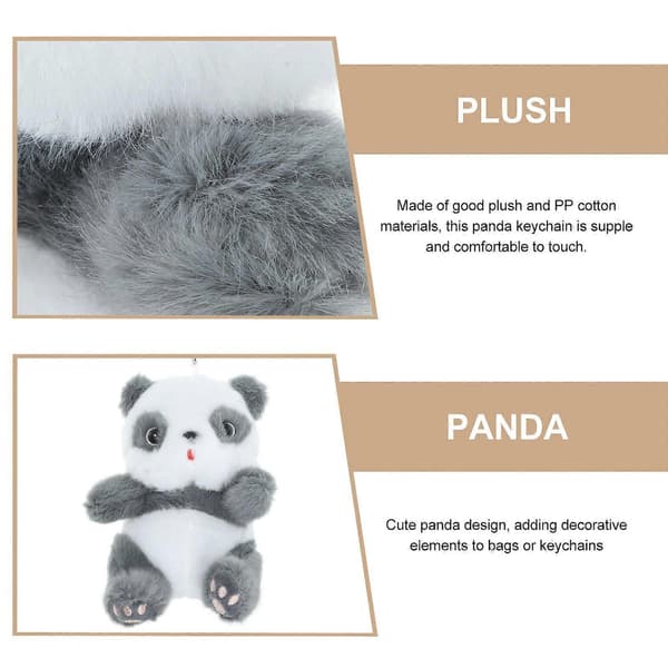 Panda Nyckelring 2 st Plysch Nyckelring för Väska och Ryggsäck Berlock