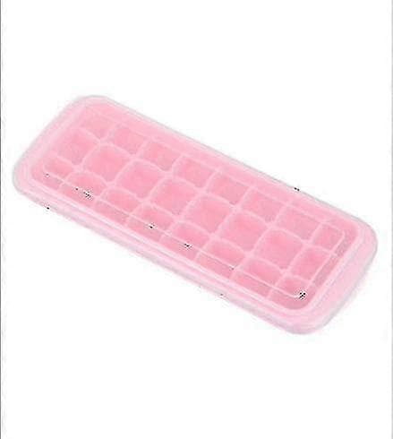 25 cm silikoneisbakker (sæt med 2) med låg, DIY isbakker, isbakker (pink)