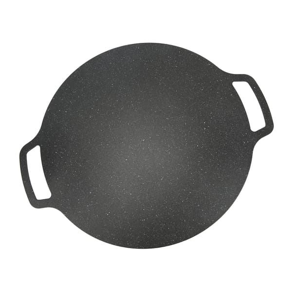 Bærbar non-stick rund stekepanne med håndtak for grilling, camping, piknik.