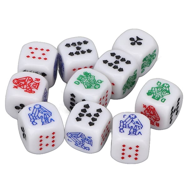 20 Standard 6-sidige spillterninger med avrundede hjørner, vanntette, for hvite brettspill