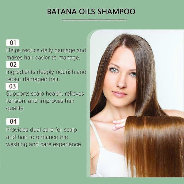 Pullo Battana-öljyä sisältävää shampoota, Battana-shampoo, rosmariiniöljyä sisältävä shampoo