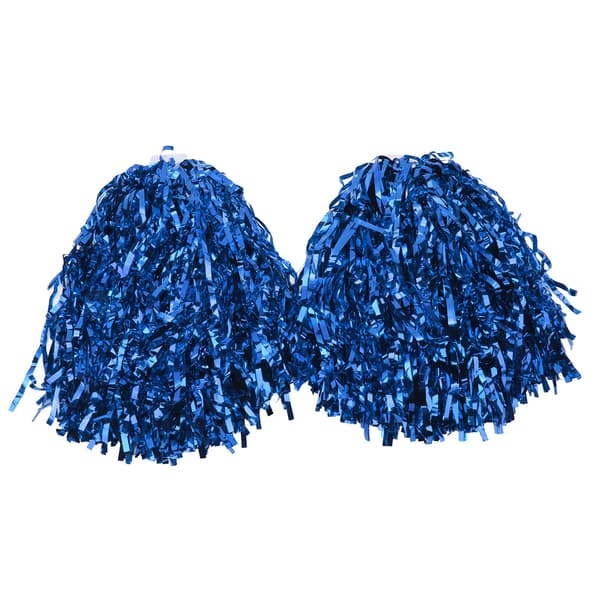 2 STK Cheerleading Pom Poms med Solid Håndtak for Dans, Skole, Sport, Spill, Lagånd - Blå