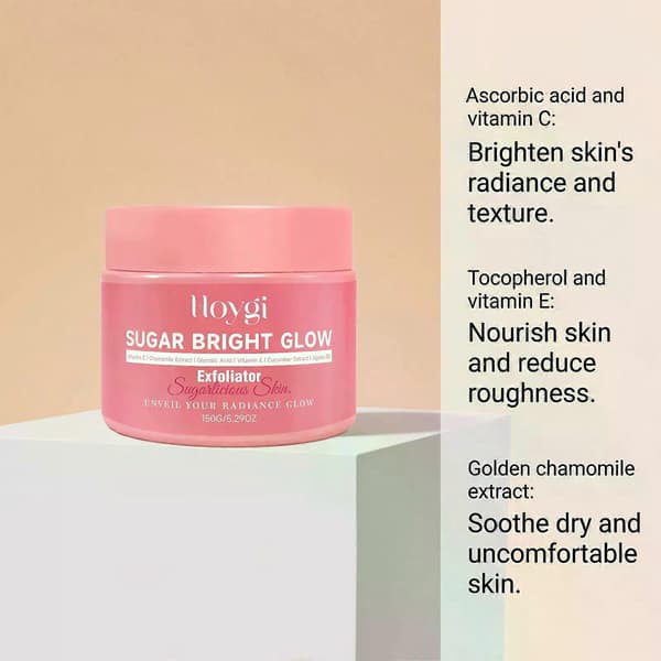 Sugar Bright Glow kroppsskrubb, en naturlig sockerskrubb.