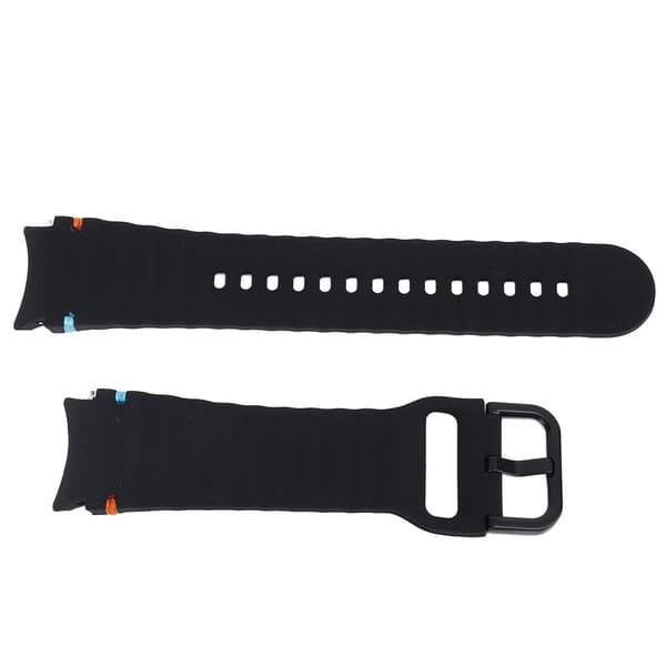 Silikonerem til Watch 7 6 5 4 Series Smartwatch med bølgede linjer, sort, til mænd og kvinder