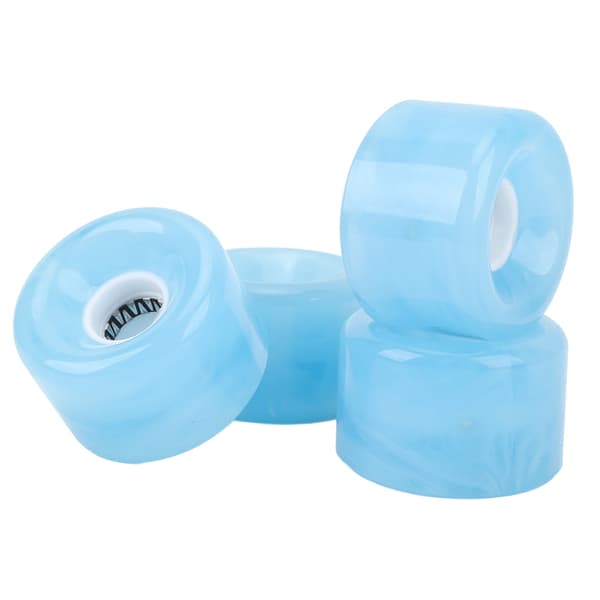 4 stk. gennemsigtige PU skateboardhjul med flash 78A til longboard skateboard blå