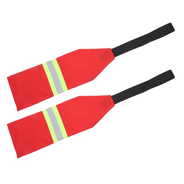 2 STK Rød Sikkerhedsflag til Kajak Kano med Reflekterende Striber, Oxford Stof