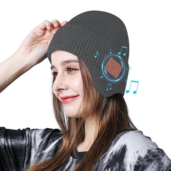 Unisex Bluetooth Strikket Hue med Øreåbning og Trådløse Hovedtelefoner til Vinter