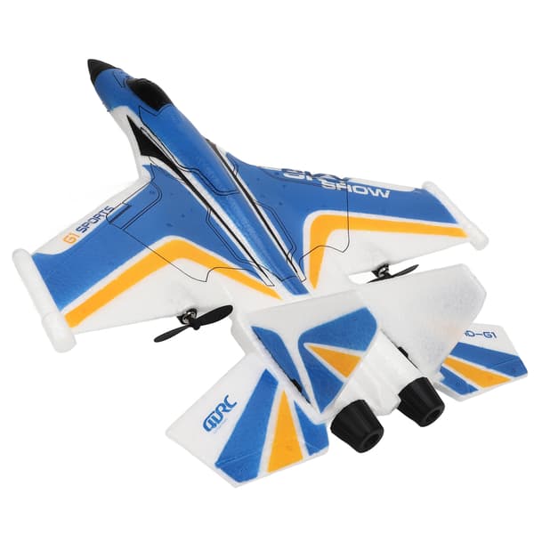 RC fjernkontroll seilfly med LED-lys, lett, fleksibel, 2 batterier, blå, for barn