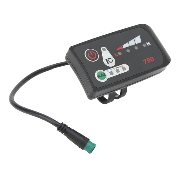 LED-displaypanel til elcykel med 5P-stik, vandtæt, til 22,2 mm styr, 24V